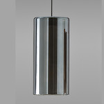 Lit Pendant - Matte Black / Mirroring Blue