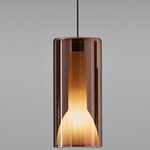 Lit Pendant - Matte Black / Mirroring Violet