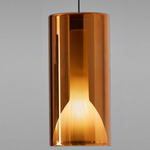 Lit Pendant - Matte Black / Mirroring Orange