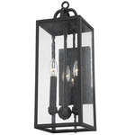 Caiden Outdoor Wall Sconce - Forged Iron / Clear Seeded