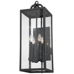 Caiden Outdoor Wall Sconce - Forged Iron / Clear Seeded