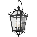 Santa Barbara County Outdoor Lantern Wall Sconce - French Iron / Clear Seeded