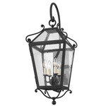 Santa Barbara County Outdoor Lantern Wall Sconce - French Iron / Clear Seeded