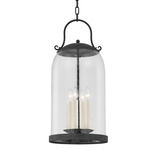 Napa County Outdoor Pendant - French Iron / Clear Seeded