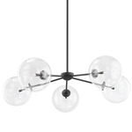 Madrid Chandelier - Soft Black / Clear