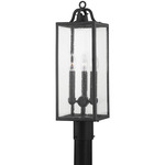 Caiden 120V Outdoor Post Mount - Forged Iron / Clear Seeded