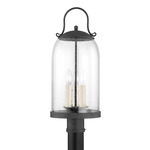 Napa County 120V Outdoor Post Light - French Iron / Clear Seeded