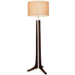 Forma Floor Lamp - Brushed Aluminum / Dark Stained Walnut / Burlap