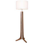 Forma Floor Lamp - Brushed Aluminum / Walnut / White Linen