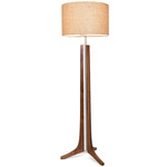 Forma Floor Lamp - Brushed Aluminum / Walnut / Burlap