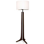 Forma Floor Lamp - Black Anodized / Dark Stained Walnut / White Linen