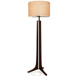 Forma Floor Lamp - Black Anodized / Dark Stained Walnut / Burlap