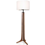 Forma Floor Lamp - Black Anodized / Walnut / White Linen