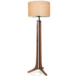 Forma Floor Lamp - Black Anodized / Walnut / Burlap
