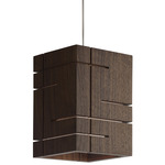 Claudo Accent Pendant - Brushed Aluminum / Dark Stained Walnut