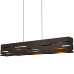 Aeris Linear Pendant - Brushed Aluminum / Dark Stained Walnut