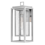 Republic 12V Outdoor Wall Sconce - Satin Nickel / Clear Seedy