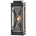 Montecito Outdoor Wall Sconce - Black / Clear