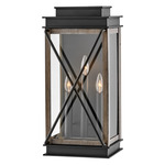 Montecito Outdoor Wall Sconce - Black / Clear
