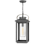 Atwater 12V Outdoor Pendant - Ash Bronze / Clear Seedy