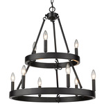Alastair Two Tier Chandelier - Matte Black