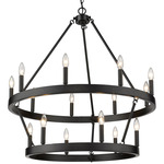 Alastair Two Tier Chandelier - Matte Black