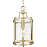 Payton Mini Pendant - Brushed Champagne Brass / Clear