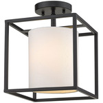 Manhattan Convertible Semi Flush Ceiling Light - Matte Black / Modern White