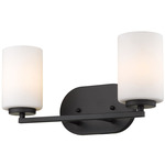 Manhattan Bathroom Vanity Light - Matte Black / Opal