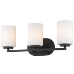 Manhattan Bathroom Vanity Light - Matte Black / Opal
