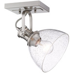 Hines Adjustable Wall / Semi Flush Ceiling Light - Pewter / Seeded