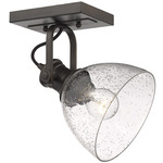 Hines Adjustable Wall / Semi Flush Ceiling Light - Rubbed Bronze / Seeded