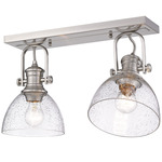 Hines Multi-Light Wall / Semi Flush Ceiling Light - Pewter / Clear Seeded