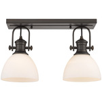 Hines Multi-Light Wall / Semi Flush Ceiling Light - Rubbed Bronze / Opal