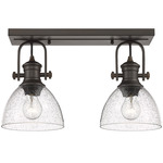 Hines Multi-Light Wall / Semi Flush Ceiling Light - Rubbed Bronze / Clear Seeded