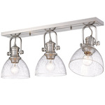 Hines Multi-Light Wall / Semi Flush Ceiling Light - Pewter / Clear Seeded