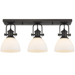 Hines Multi-Light Wall / Semi Flush Ceiling Light - Rubbed Bronze / Opal