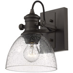 Hines Adjustable Wall / Ceiling Light - Rubbed Bronze / Clear Seeded