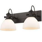 Hines Adjustable Bathroom Vanity Light - Rubbed Bronze / Opal
