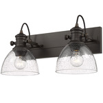 Hines Adjustable Bathroom Vanity Light - Rubbed Bronze / Clear Seeded