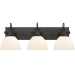 Hines Adjustable Bathroom Vanity Light - Rubbed Bronze / Opal