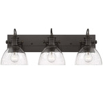 Hines Adjustable Bathroom Vanity Light - Rubbed Bronze / Clear Seeded