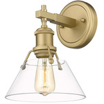 Orwell Straight Arm Wall Sconce - Brushed Champagne Brass / Clear