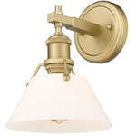 Orwell Straight Arm Wall Sconce - Brushed Champagne Brass / Opal