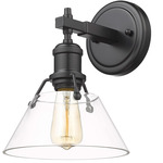 Orwell Straight Arm Wall Sconce - Matte Black / Clear
