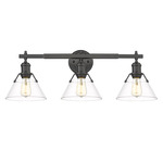 Orwell Bathroom Vanity Light - Matte Black / Clear