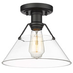 Orwell Semi Flush Ceiling Light - Matte Black / Clear