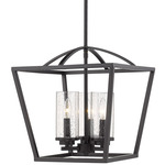 Mercer Mini Chandelier - Matte Black / Clear Seeded