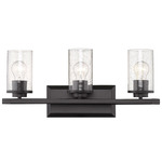 Mercer Bathroom Vanity Light - Matte Black / Clear Seeded