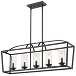 Mercer Linear Pendant - Matte Black / Seeded